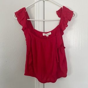 red ruffle top!